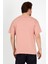 Pudra Baskılı Bisiklet Yaka Oversize T-Shirt - Pudra 4