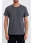 Erkek Slim Fit Pamuk Bisiklet Yaka Basic Tişört Füme 3