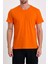 Erkek Slim Fit Pamuk Bisiklet Yaka Basic Tişört Turuncu 3