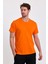 Erkek Slim Fit Pamuk Bisiklet Yaka Basic Tişört Turuncu 4