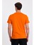 Erkek Slim Fit Pamuk Bisiklet Yaka Basic Tişört Turuncu 5