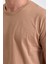 Erkek Slim Fit Pamuk Bisiklet Yaka Basic Tişört Karamel 2