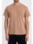 Erkek Slim Fit Pamuk Bisiklet Yaka Basic Tişört Karamel 3