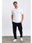 Erkek Beyaz Slim Fit Çizgili Esnek Nefes Alan Polo Yaka Triko T-Shirt 3