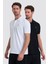 Erkek Pamuklu Kumaş Slim Fit Kesim 2-Li Polo Yaka T-Shirt - Siyah Beyaz 1
