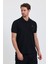 Erkek Pamuklu Kumaş Slim Fit Kesim 2-Li Polo Yaka T-Shirt - Siyah Siyah 2
