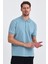 Erkek Pamuklu Kumaş Slim Fit Kesim 2-Li Polo Yaka T-Shirt - Beyaz Mavi 3