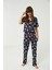 Pijama Takım Pamuk Amelie Navy 2'li Takım 2