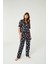 Pijama Takım Pamuk Amelie Navy 2'li Takım 4