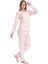 17108 Kadın Pembe Uzun Kollu Yuvarlak Yaka Pijama Takım 2