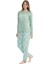 17108 Kadın Mint Uzun Kollu Yuvarlak Yaka Pijama Takım 2