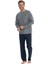 18836 Erkek Antrasit Melanj Uzun Kollu Patlı Penye Süprem Pijama Takım 2