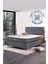 Silver Çift Kişilik Yatak Seti 150 x 200 cm Full Ortopedik Sert Yatak Kaydırmaz Kumaş Kaplı Metal Baza ve Başlık Takımı 1