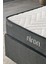 Silver Çift Kişilik Yatak Seti 150 x 200 cm Full Ortopedik Sert Yatak Kaydırmaz Kumaş Kaplı Metal Baza ve Başlık Takımı 4