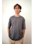 Erkek Oversize Pamuklu Nefes Alabilen Basic Gri Tişört 1