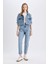 Crop Düğmeli Jean Ceket D4196AX24AU 2