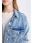 Crop Düğmeli Jean Ceket D4196AX24AU 5