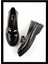 Siyah Parlak Kroko Kadın Loafer Ayakkabı K01257067511 1