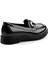 Siyah Parlak Kroko Kadın Loafer Ayakkabı K01257067511 4