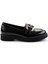 Siyah Parlak Kroko Kadın Loafer Ayakkabı K01257067511 2