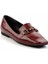 Parlak Bordo Kroko Kadın Babet K01327058311 3