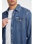 Erkek Mavi Slim Uzun Kol Denim Gömlek 4