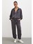 Fermuarlı Sweatshirt Füme 4