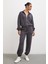 Fermuarlı Sweatshirt Füme 5
