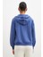 Fermuarlı Kapüşonlu Sweatshirt Mavi 4