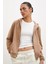 Fermuarlı Kapüşonlu Sweatshirt Kahve 1