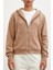 Fermuarlı Kapüşonlu Sweatshirt Kahve 5