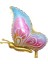 Gold Detaylı Kelebek Folyo Balon 68X57 cm 1