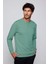 Unisex Relax Fit Rahat Kesim Pamuklu Basic Yeşil Bisiklet Yaka Sweatshirt 1