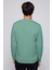 Unisex Relax Fit Rahat Kesim Pamuklu Basic Yeşil Bisiklet Yaka Sweatshirt 5