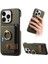 IPhone 16 Için Kılıf Pro Max Premium Dokulu Deri Kart Yuvaları Halka Standı (Yurt Dışından) 1