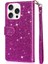 IPhone 16 Için Fermuar Cep Durumda Pro Max Pu Deri Glitter Cüzdan Kılıf (Yurt Dışından) 4