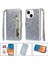 IPhone 15 Için Fermuar Cep Durumda Artı Glitter Cüzdan Kılıf Manyetik Pu (Yurt Dışından) 1
