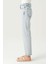 Eliza Açık Mavi Normal Bel Patı Düğmeli Cropped Straight Fit Jean Pantolon C 4518-115 3