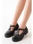 868-757 Siyah Rugan Günlük Yüksek Tabanlı Loafer Ayakkabı 1