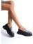 Kadın Zebra Detaylı Kalın Taban Deri Loafer Zebra/siyah - MCRGN7010 - Szbr 1