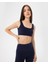 Lacivert Organik Pamuk Low Back Bra Sırt Dekolteli Yoga Spor Sütyeni 3