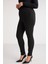 Abriellebb Kadın Örme Çizgili Slim Fit Dar Paça Siyah - Beyaz Büyük Beden Pantolon 2