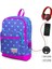 Kids Kalp Desenli Lavanta Pembe USB Şarjlı Kulaklık Çıkışlı Okul Sırt Çantası 23806 2