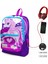 Kids Dört Bölmeli Mor Pembe Ünicorn Desenli Ilkokul Çantası USB Şarjlı Kulaklık Çıkışlı 23808 2