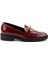 Bordo Kırışık Rugan Kadın Loafer Ayakkabı K01474091908 2