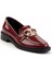 Bordo Kırışık Rugan Kadın Loafer Ayakkabı K01474091908 3