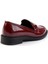 Bordo Kırışık Rugan Kadın Loafer Ayakkabı K01474091908 4