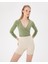 Yeşil Anvelop Belden Bağlamalı Crop Bluz 1