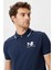 Pamuklu Logo Baskılı Çizgi Detaylı Slim Fit Polo T Shirt Erkek Polo T Shirt K35427T 4Nv 3