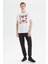 Pamuk Logo Baskılı Bisiklet Yaka Standart Fit T Shirt Erkek T Shirt V35409T 1Bw 2